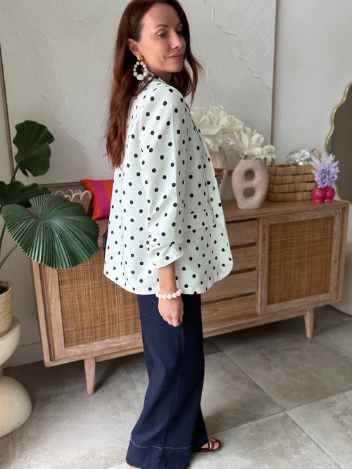 BLAZER POIS BLANC