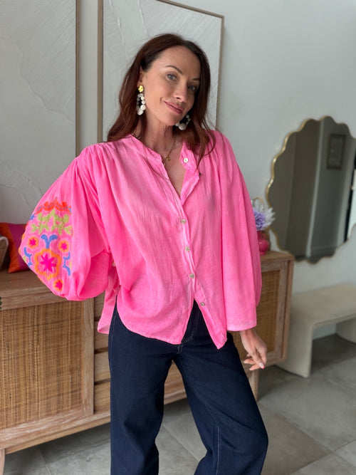 BLOUSE FLY FUSCHIA
