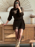 ROBE PULL SOLENE MARRON