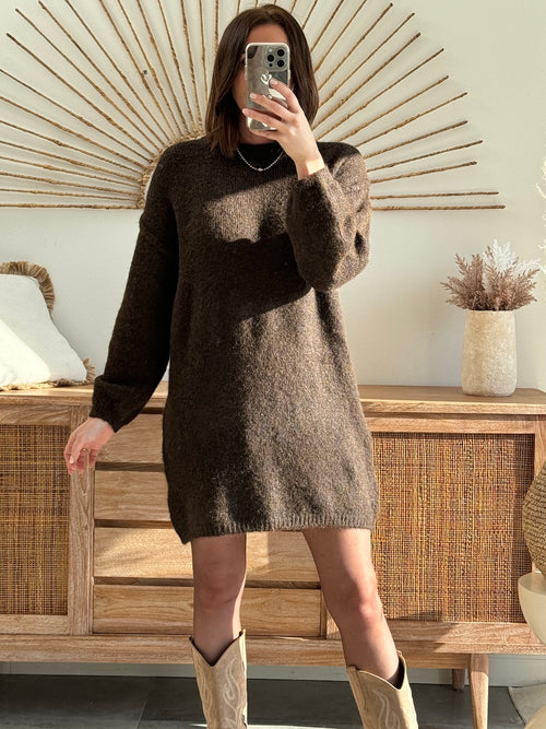 ROBE PULL SOLENE MARRON