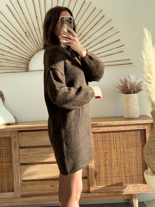 ROBE PULL SOLENE MARRON