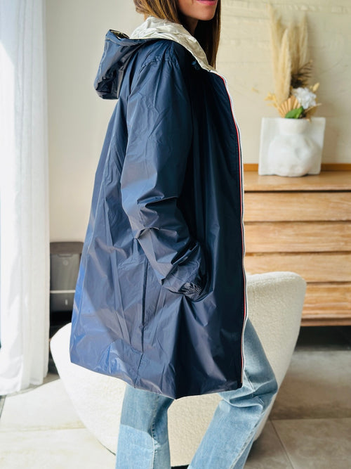 PARKA LONGUE SOFIA bleu marine/ doré