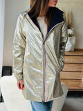 PARKA LONGUE SOFIA bleu marine/ doré