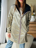PARKA LONGUE SOFIA bleu marine/ doré