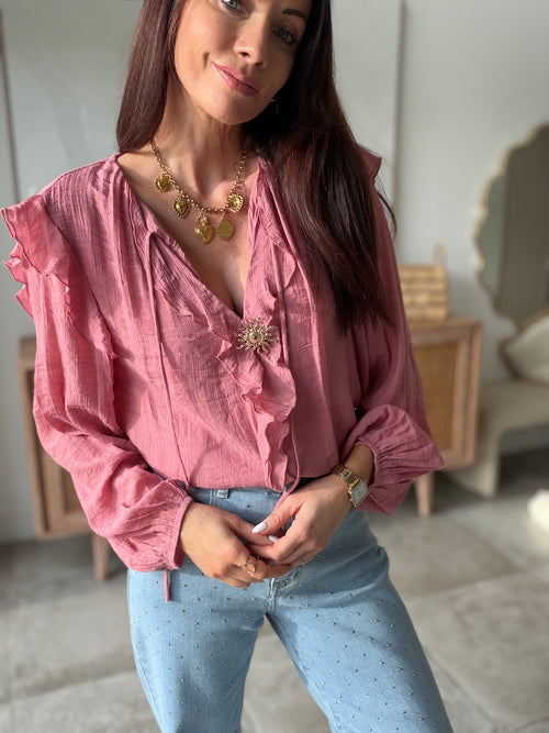 BLOUSE NAJA VIEUX ROSE