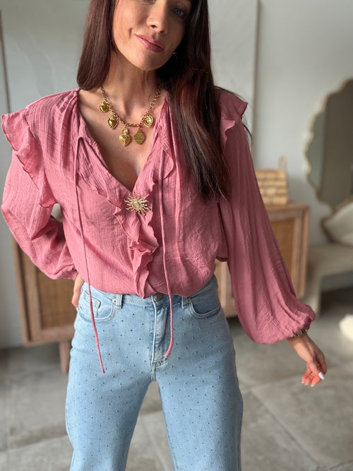 BLOUSE NAJA VIEUX ROSE