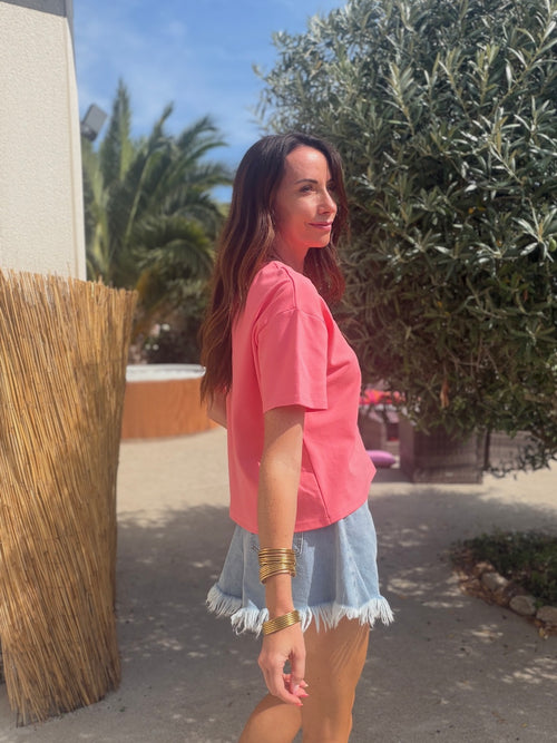 TEE SHIRT MORGANE CORAIL