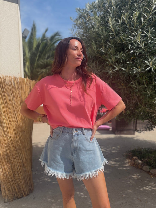 TEE SHIRT MORGANE CORAIL