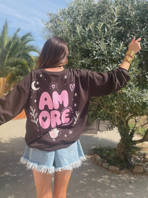 SWEAT AMORE MARRON