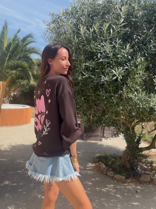 SWEAT AMORE MARRON