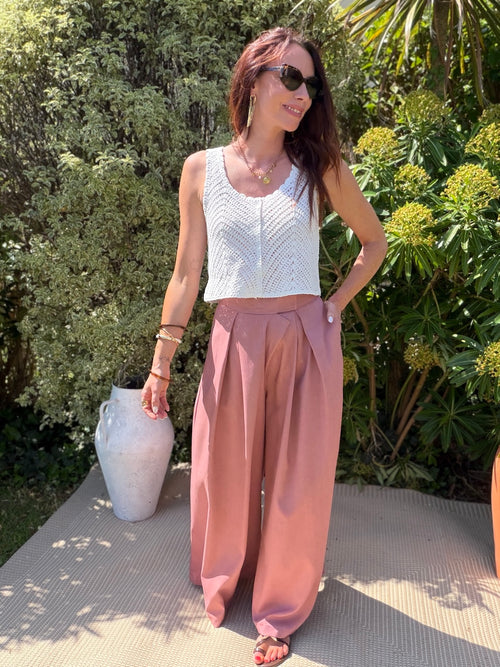 PANTALON LEA VIEUX ROSE