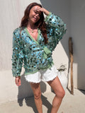TOP CELESTE VERT