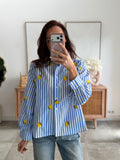 CHEMISE LEMON BLEU