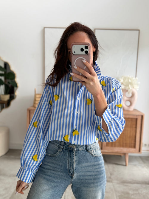CHEMISE LEMON BLEU