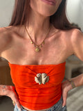 BUSTIER FLOWER ORANGE