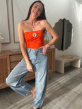 BUSTIER FLOWER ORANGE