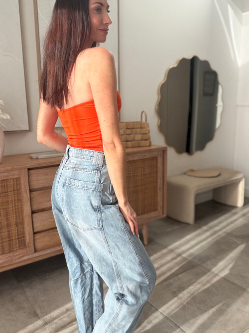 BUSTIER FLOWER ORANGE