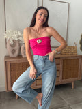 BUSTIER FLOWER FUSCHIA