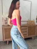 BUSTIER FLOWER FUSCHIA