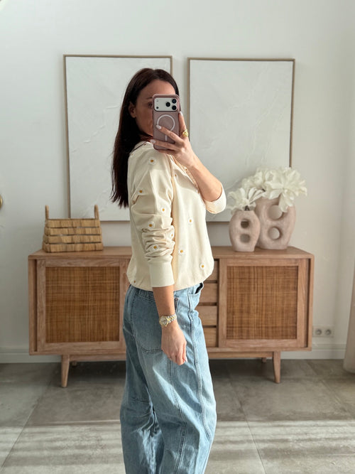 SWEAT PAQUERETTE BEIGE