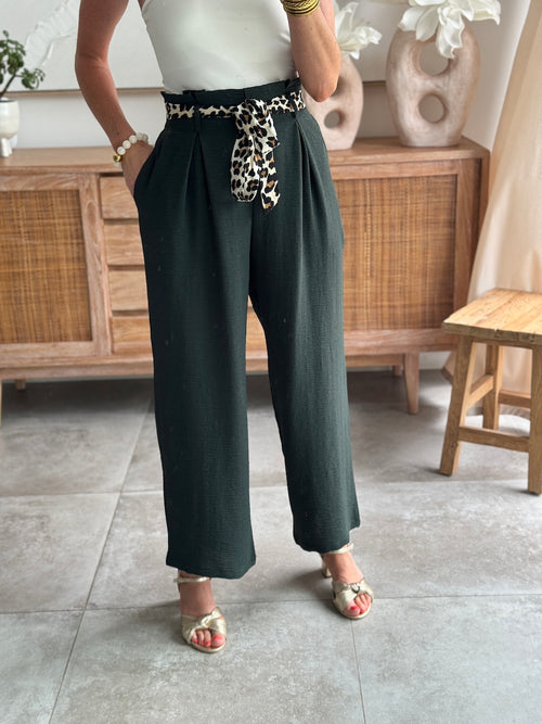 PANTALON VICKA VERT BOUTEILLE