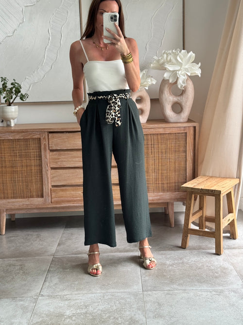 PANTALON VICKA VERT BOUTEILLE