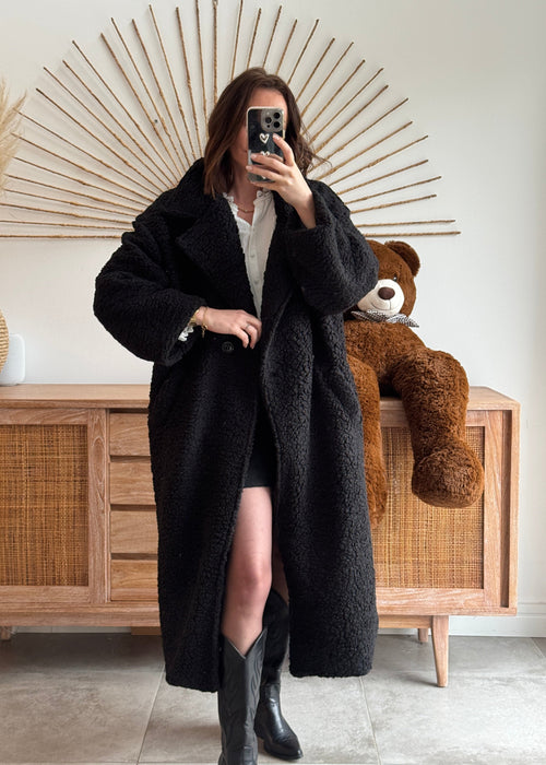 MANTEAU TEDDY NOIR