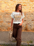 TEE SHIRT CIAO BELLA MARRON