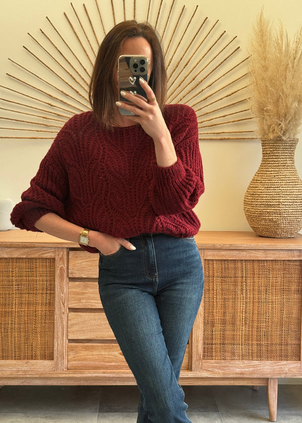 PULL SACHA BORDEAUX