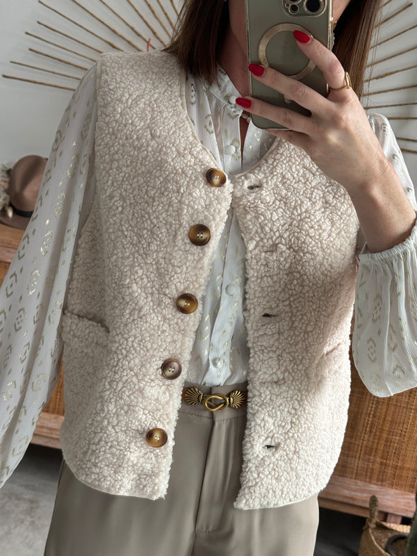 GILET CARO BEIGE