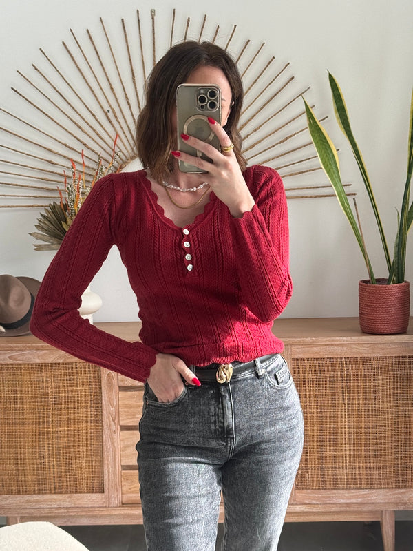 PULL MATHILDA ROUGE