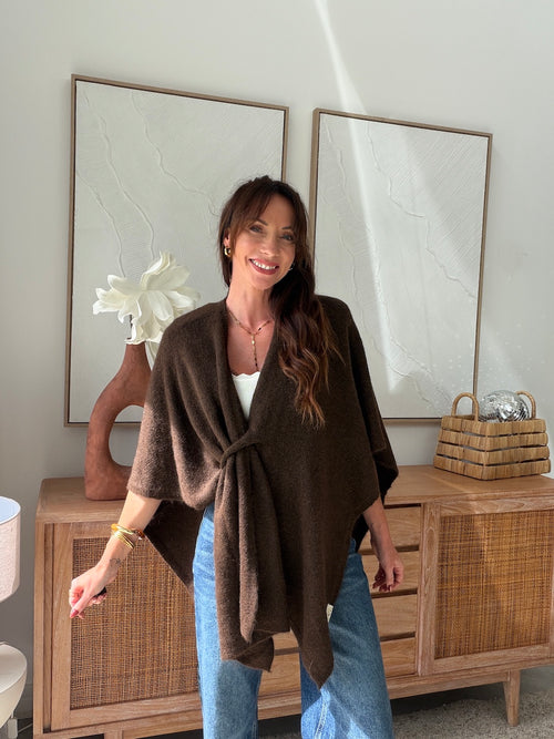 PONCHO SANDRO CHOCOLAT