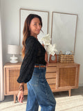 Body manches longues transparent léopard noir pailleté – RACHELLE – photo 3