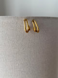 Boucles d'oreilles pendantes dorées forme allongée – JENA – photo 2