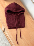 Cagoule femme en maille bordeaux lien de serrage – EMELINE – photo 2