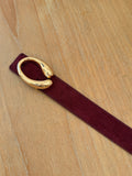 Ceinture fine bordeaux boucle bijou dorée arrondie réglable – INAYA – photo 2