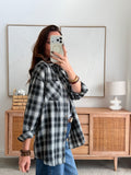 Chemise à carreaux noir, gris et blanc petits strass – AARON – photo 1