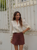 Chemise femme à pois beige manches longues – TELINE – photo 1