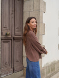 Chemise femme à pois marron manches longues – TELINE – photo 4