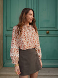 Chemise fleurie à empiècements dentelle – CHEMISE MAURINE – TAMASHOP