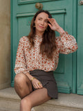 Chemise fleurie à empiècements dentelle – CHEMISE MAURINE – TAMASHOP – vue 2