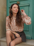 Chemise fleurie à empiècements dentelle – CHEMISE MAURINE – TAMASHOP – vue 3