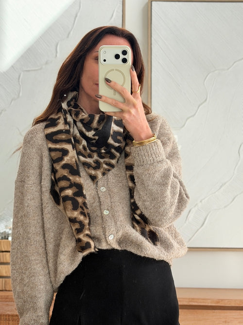 Foulard léopard femme à nouer autour du cou – MIMI – photo 1