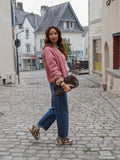 Gilet femme vieux rose boutons nacrés col rond – ALMA – photo 8