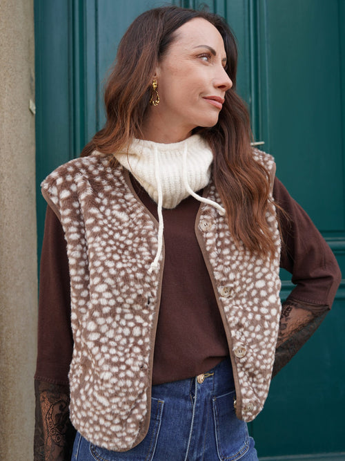 Gilet sans manches tacheté – GILET AZILIS – TAMASHOP