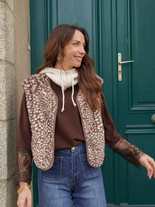 Gilet sans manches tacheté – GILET AZILIS – TAMASHOP – vue 2