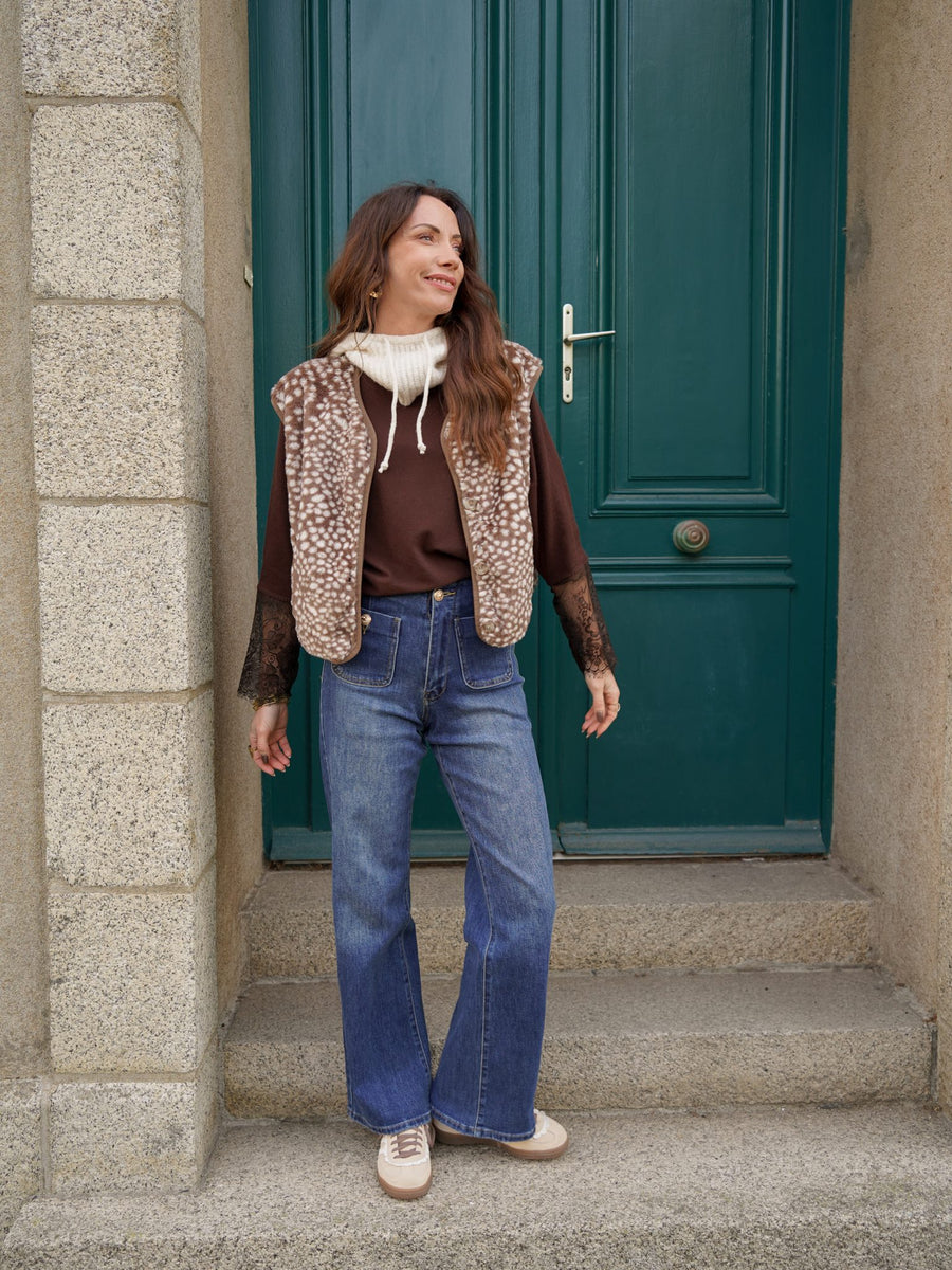 Jean wide leg à poches avant – JEANS KRYSTEL – TAMASHOP