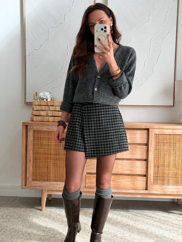 JUPE SHORT BERYL GRISE