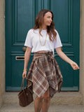 Jupe-short asymétrique à carreaux – JUPE SHORT MERYL – TAMASHOP