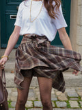 Jupe-short asymétrique à carreaux – JUPE SHORT MERYL – TAMASHOP – vue 3